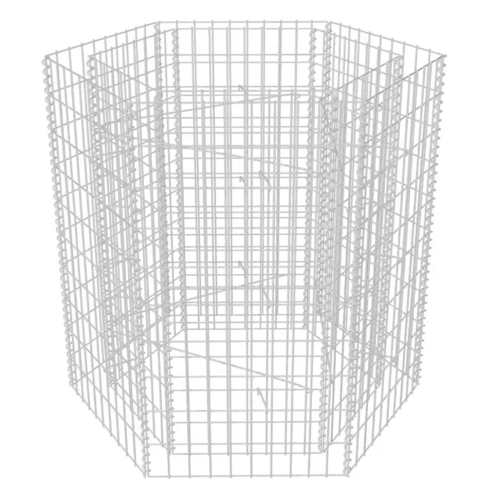 Discount Korotettu kuusikulmainen gabion-/kivikorikehys 1, eri kokoja Muurikivet