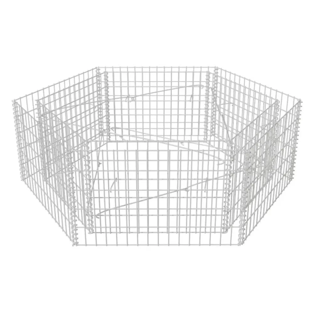Discount Korotettu kuusikulmainen gabion-/kivikorikehys 1, eri kokoja Muurikivet