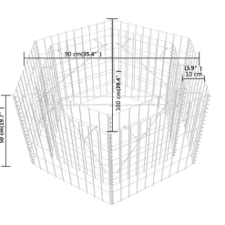 Discount Korotettu kuusikulmainen gabion-/kivikorikehys 1, eri kokoja Muurikivet