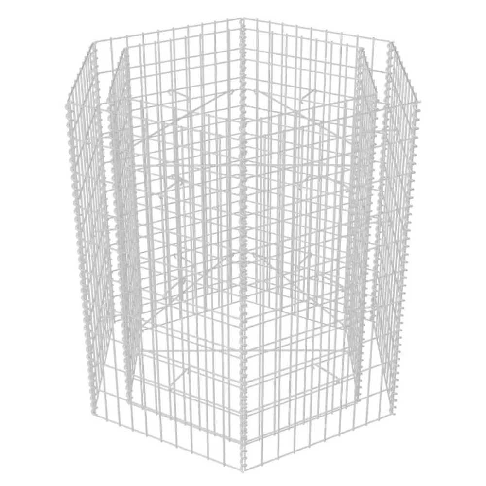 Discount Korotettu kuusikulmainen gabion-/kivikorikehys 1, eri kokoja Muurikivet