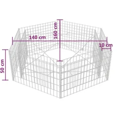 Discount Korotettu kuusikulmainen gabion-/kivikorikehys 1, eri kokoja Muurikivet