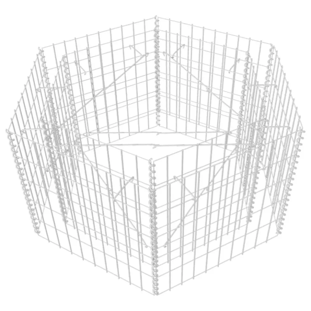 Discount Korotettu kuusikulmainen gabion-/kivikorikehys 1, eri kokoja Muurikivet