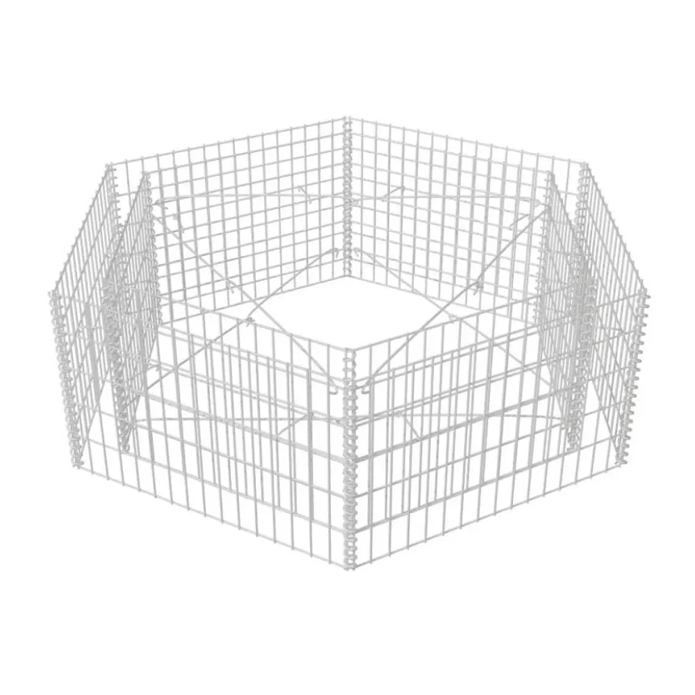 Discount Korotettu kuusikulmainen gabion-/kivikorikehys 1, eri kokoja Muurikivet