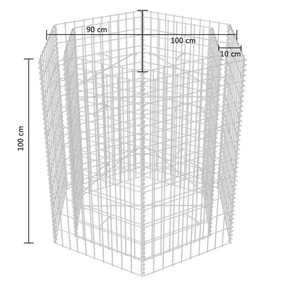 Discount Korotettu kuusikulmainen gabion-/kivikorikehys 1, eri kokoja Muurikivet