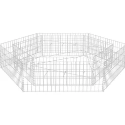 Korotettu kuusikulmainen gabion-/kivikorikehys 200x173x40 cm Istutuslaatikot|Puutarhatarvikkeet