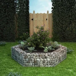 Korotettu kuusikulmainen gabion-/kivikorikehys 200x173x40 cm Istutuslaatikot|Puutarhatarvikkeet