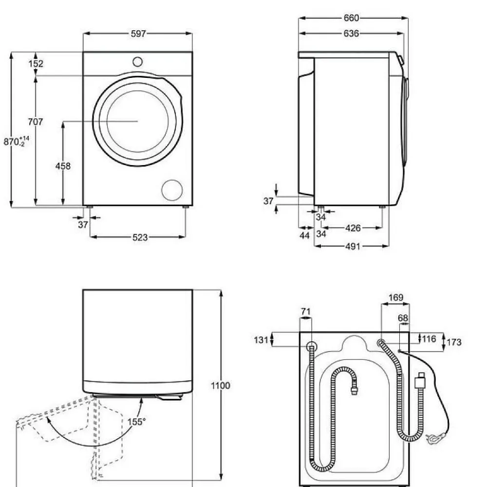 Kuivaava pesukone EW9W74X4R1 900, 10.5kg*Electrolux Clearance