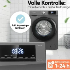 Kuivaava pyykinpesukone WAT7186T, 60cm, musta*Bomann Clearance