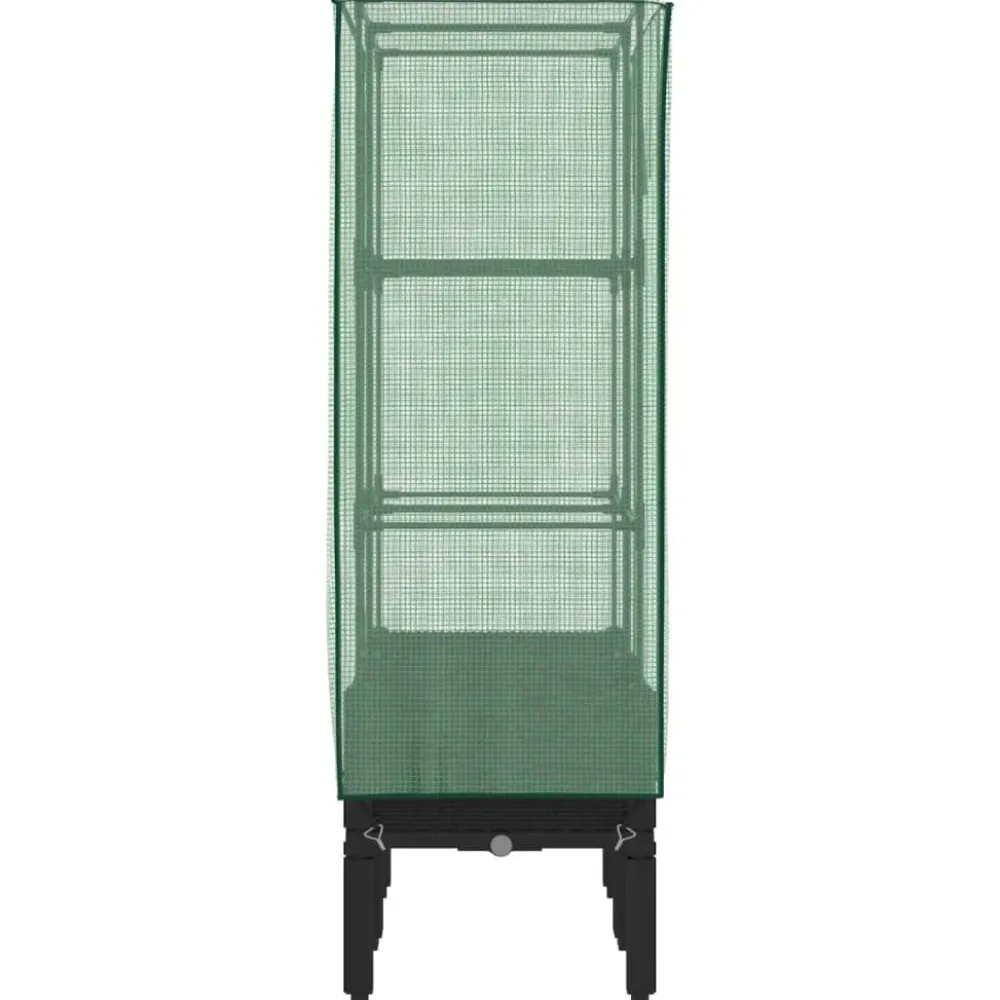Clearance Kukkalaatikko kasvihuonepeitteellä rottinkityyli 80x40x140 cm (15819) Istutuslaatikot