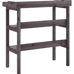 Best Kukkapöytä hyllyillä harmaa 78x38x82,5 cm, kuusi Terassin Sisustus|Terassin Sisustus