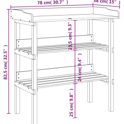 Best Kukkapöytä hyllyillä harmaa 78x38x82,5 cm, kuusi Terassin Sisustus|Terassin Sisustus