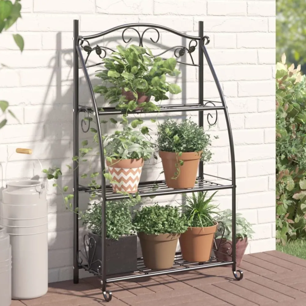 Sale Kukkateline musta 56x30x96 cm teräs Terassin Sisustus|Terassin Sisustus