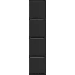 Online 12 kuution esittelyhylly + laatikot musta 103x30x141 cm Kirjahyllyt