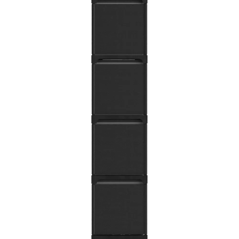 Online 12 kuution esittelyhylly + laatikot musta 103x30x141 cm Kirjahyllyt