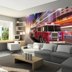 Clearance Kuvatapetti Fire truck eri kokoja Valokuvatapetit