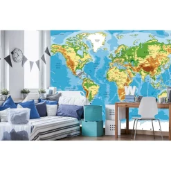 Kuvatapetti Dimex World Map, 375x250cm, monivärinen Valokuvatapetit