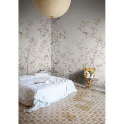 Clearance Kuvatapetti Floral Chinoiserie harmaa, mittatilaus, non-woven Mittatilaustapetit|Valokuvatapetit