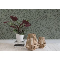 Kuvatapetti Raku Crackle Jade non-woven mittatilaus*Rebel Walls Clearance