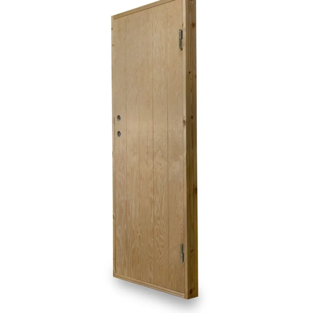Kylmävaraston ovi Ljusdal 80x190cm oikea, käsittelemätön urajyrsitty vaneri*JABO