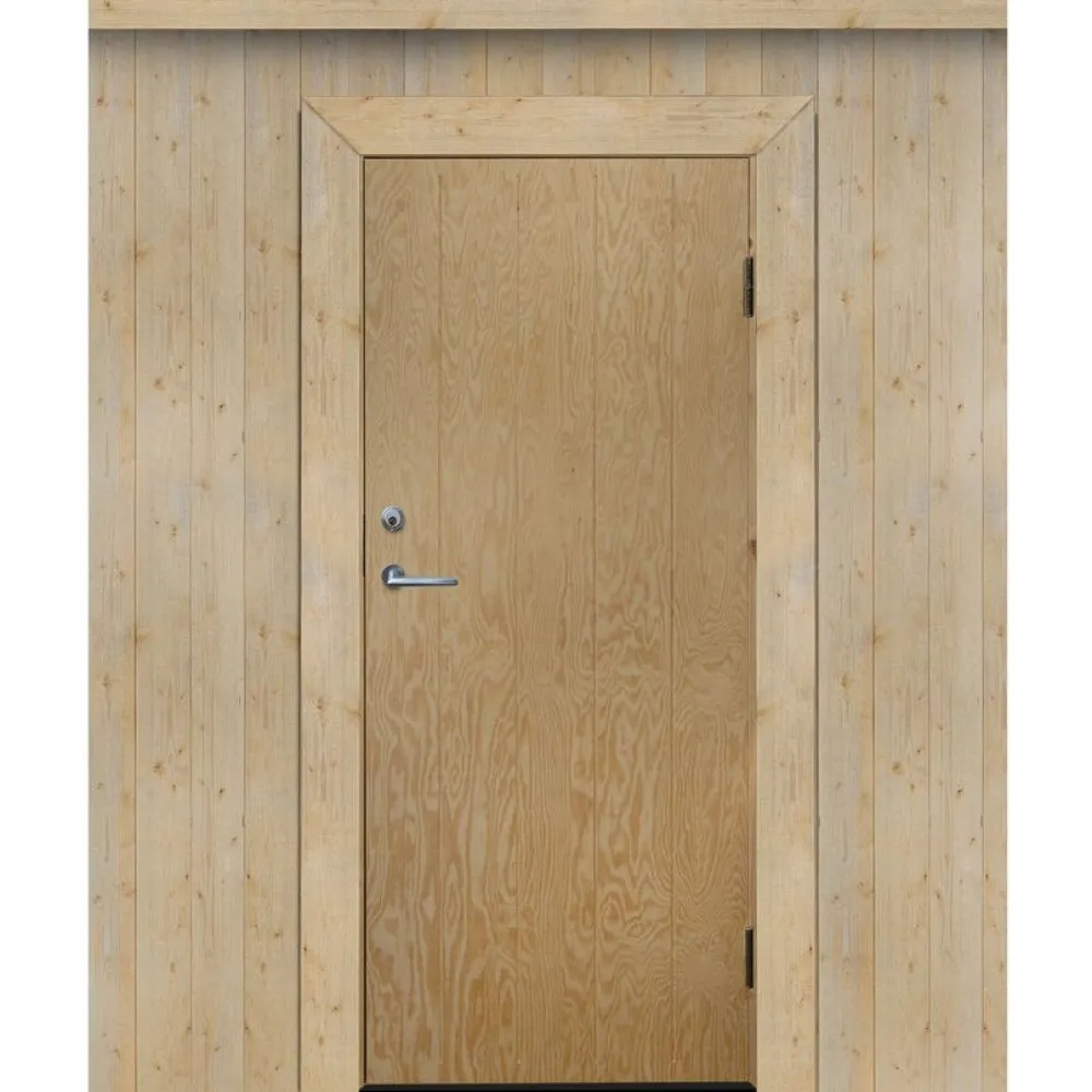 Kylmävaraston ovi Ljusdal 80x190cm oikea, käsittelemätön urajyrsitty vaneri*JABO