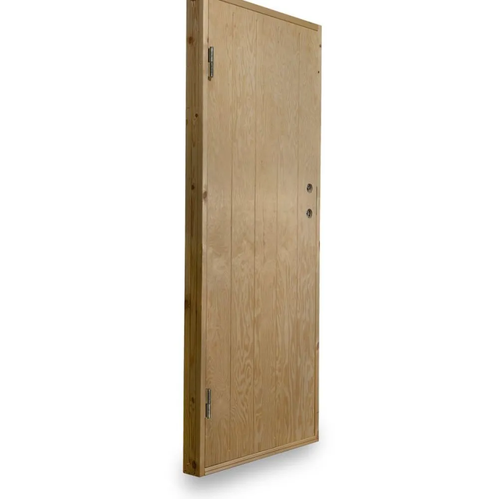 Kylmävaraston ovi Ljusdal 80x190cm vasen, käsittelemätön urajyrsitty vaneri*JABO New