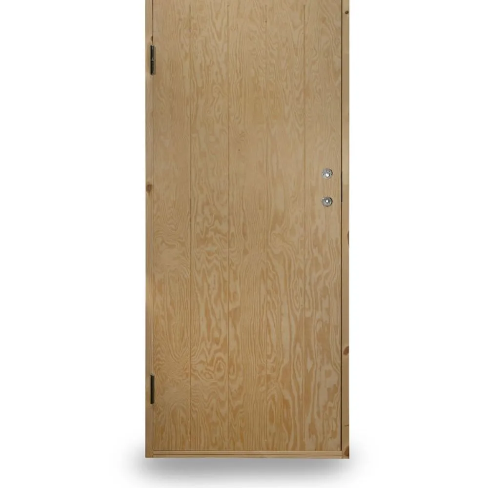 Kylmävaraston ovi Ljusdal 80x190cm vasen, käsittelemätön urajyrsitty vaneri*JABO New