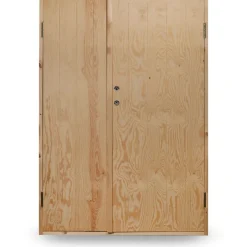 Kylmävaraston pariovi Ljusdal 130x190cm, käsittelemätön urajyrsitty vaneri*JABO Best