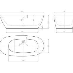 Kylpyamme Ideal Oval 1600 mm valkoinen Kylpyammeet