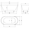Kylpyamme Lugn 1600x800 mm valkoinen*Bathlife Best