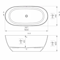 Kylpyamme Vila 1600x740 mm valkoinen*Bathlife Sale
