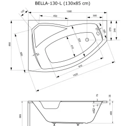 Kylpyamme Bella 130  1300 x 850 mm*Interia Outlet