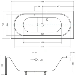 Best Kylpyamme Vita 170 180l 1700 x 750 mm Kylpyammeet