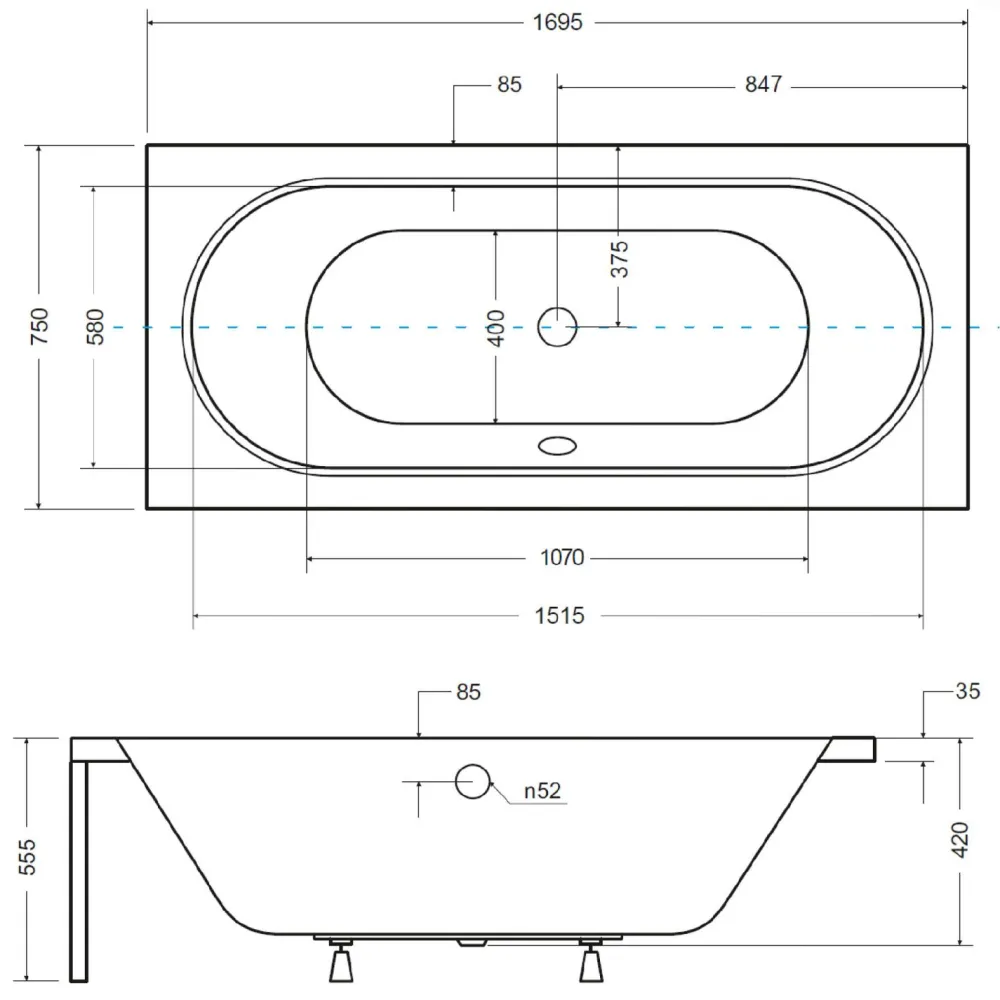 Best Kylpyamme Vita 170 180l 1700 x 750 mm Kylpyammeet
