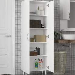 Kylpyhuoneen kaappi Arizona 2, 59.4x173.6cm, valkoinen*Linento Furniture New