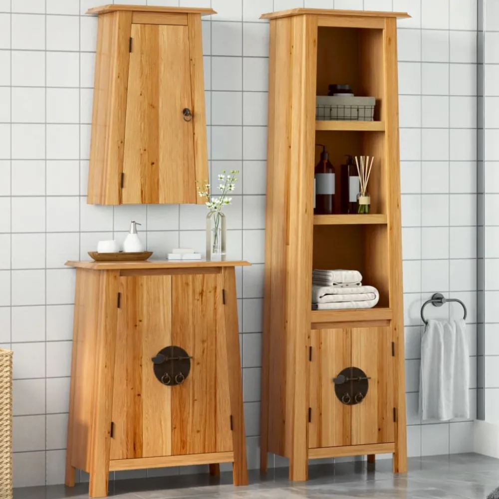 Kylpyhuoneen kaappisarja 3-osainen täysi mänty (23455)*FinePRICE Hot