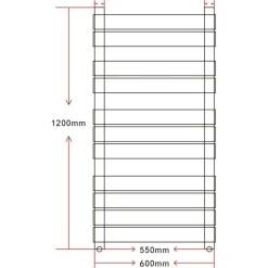 Kylpyhuoneen keskuslämpö kuivaava pyyheteline 600x1200 mm*FinePRICE Hot