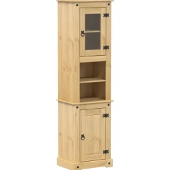 Discount Kylpyhuoneen korkea kaappi Corona 50x40x185 cm täysi mänty (02792) Kylpyhuoneen Kaapit