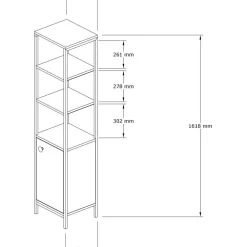 Hot Kylpyhuoneen korkea kaappi Derin, korkeus 161.8cm, ruskea Kylpyhuoneen Kaapit