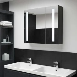 Kylpyhuoneen LED-peilikaappi, 89x14x62cm*FinePRICE