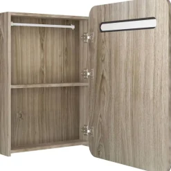 Kylpyhuoneen LED-peilikaappi, tammi, 60x11x80cm*FinePRICE Online