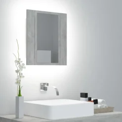 Outlet Kylpyhuoneen LED peilikaappi, betoninharmaa, 40x12x45 cm Peilikaapit