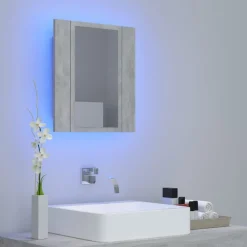 Outlet Kylpyhuoneen LED peilikaappi, betoninharmaa, 40x12x45 cm Peilikaapit