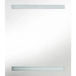 Discount Kylpyhuoneen LED-peilikaappi, kiiltävä harmaa, 50x14x60cm Peilikaapit