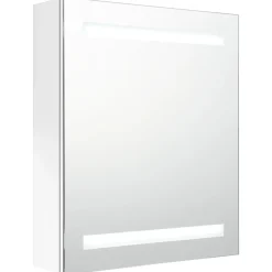 Hot Kylpyhuoneen LED-Peilikaappi kiiltävä valkoinen 50x14x60 cm (26486) Peilikaapit