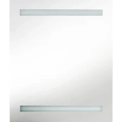Hot Kylpyhuoneen LED-Peilikaappi kiiltävä valkoinen 50x14x60 cm (26486) Peilikaapit