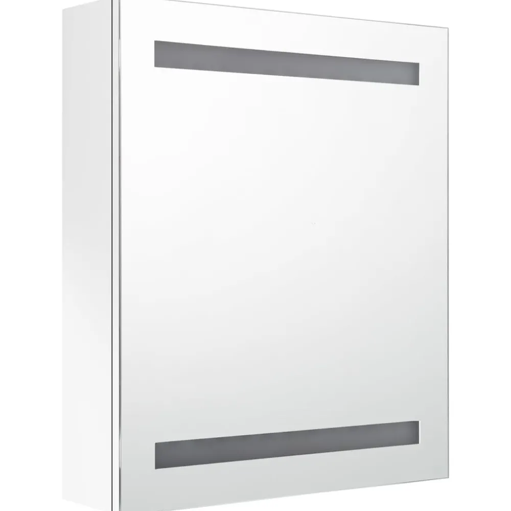 Hot Kylpyhuoneen LED-Peilikaappi kiiltävä valkoinen 50x14x60 cm (26486) Peilikaapit