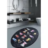 Kylpyhuoneen matto Black Cats Oval 60x90cm musta/monivärinen*Linento Online