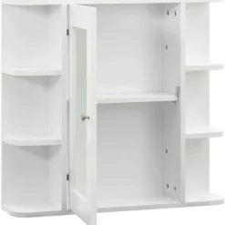 Online Kylpyhuoneen peilikaappi valkoinen 66x17x63 cm mdf Peilikaapit
