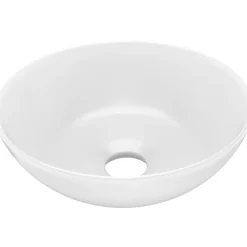 Kylpyhuoneen pesuallas keraaminen mattavalkoinen pyöreä*FinePRICE Outlet