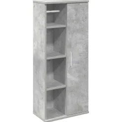 Kylpyhuonekaappi rullatelineellä Betoninharmaa 39x22x90 cm (58527)*FinePRICE